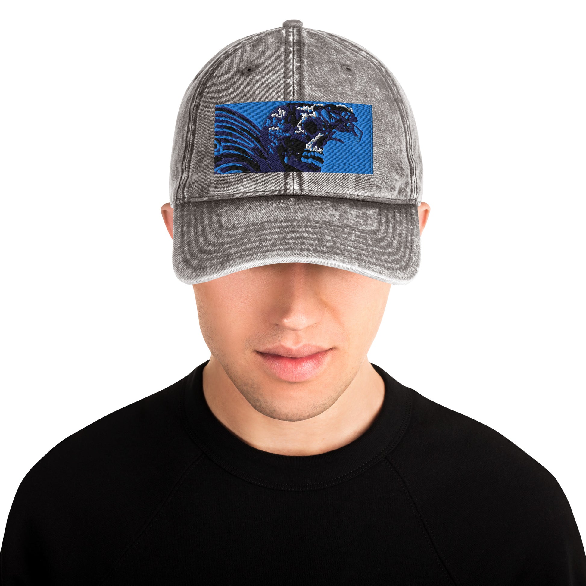Skull Warrior (Color) - Vintage Cotton Twill Hat - Fry1Productions