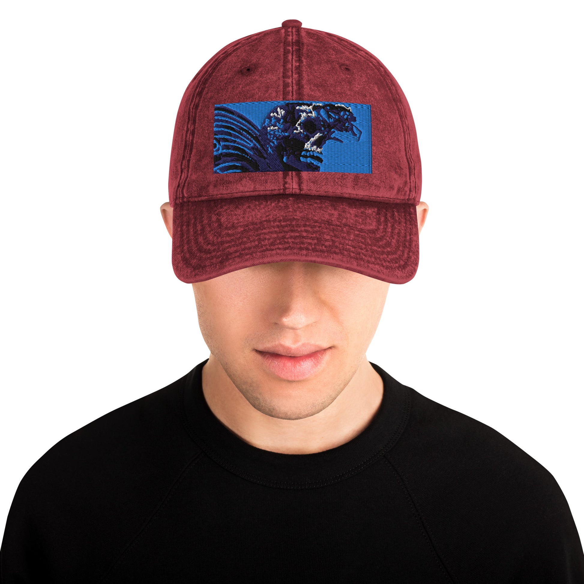Skull Warrior (Color) - Vintage Cotton Twill Hat - Fry1Productions