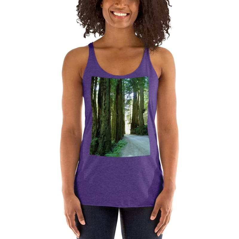 Wandering Ferns and Giants - Women's Racerback Tank Top - Fry1Productions