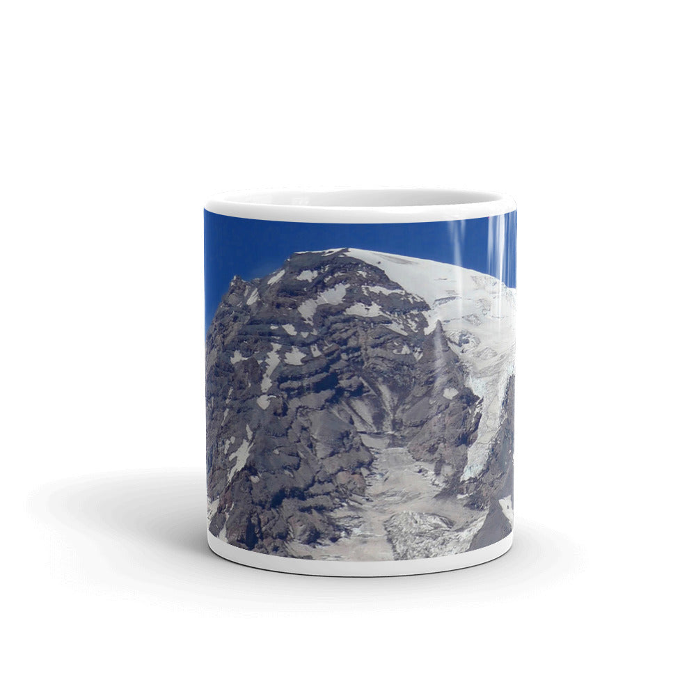Majestic Mt. Rainier - 11 oz Ceramic white glossy mug - Fry1Productions