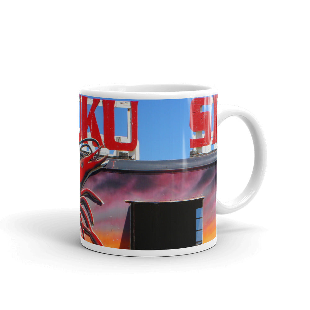 Kahuhu Kai - 11 oz Ceramic white glossy mug - Fry1Productions
