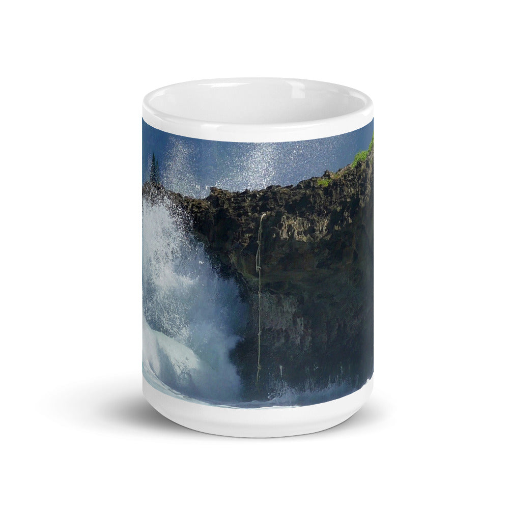 Rockin Surfer's Rope - 15 oz Ceramic white glossy mug - Fry1Productions