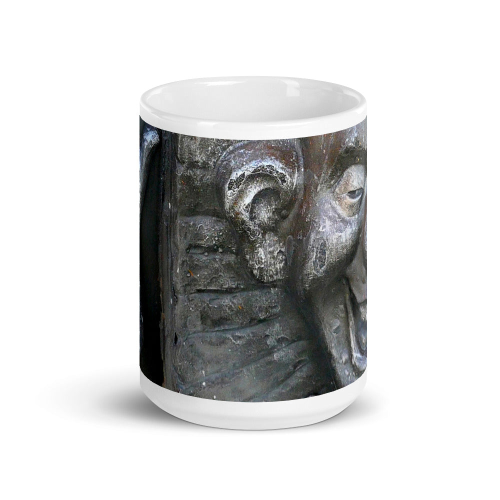 Cosmic Laughter - 15 oz Ceramic white glossy mug - Fry1Productions