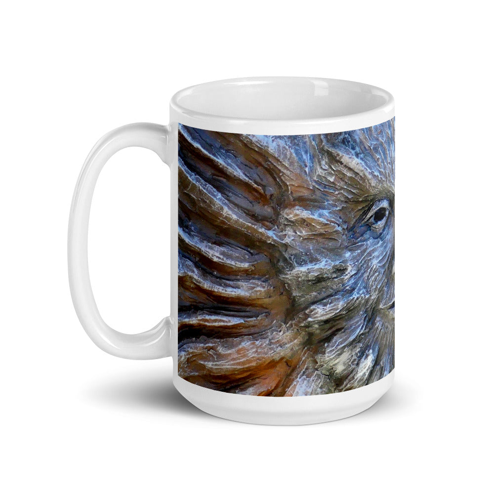 Sun God - 15 oz Ceramic white glossy mug - Fry1Productions