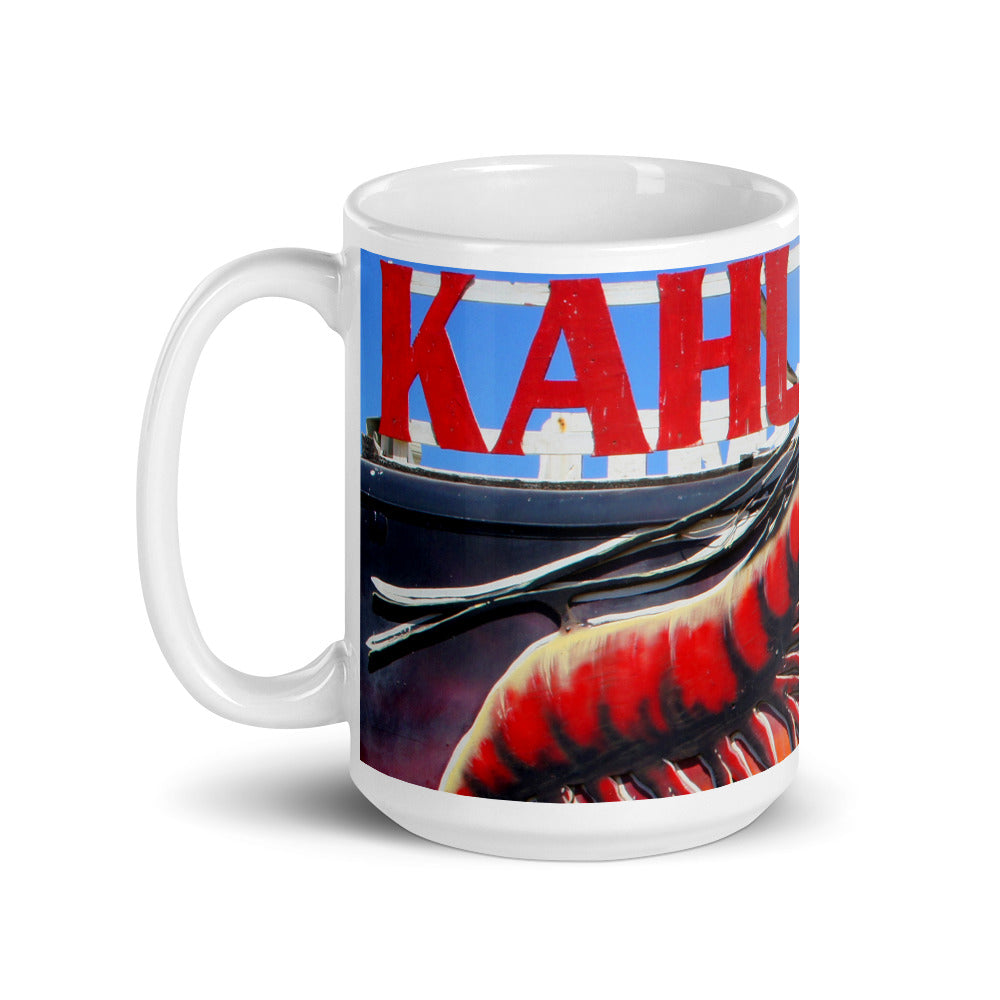 Kahuhu Kai - 15 oz Ceramic white glossy mug - Fry1Productions