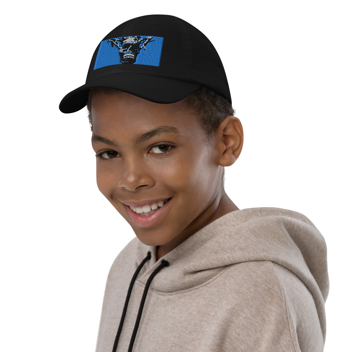Skull Warrior Stare (Color) - Youth Baseball Cap - Fry1Productions