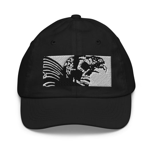 Skull Warrior (Black & White) - Youth Baseball Cap - Fry1Productions