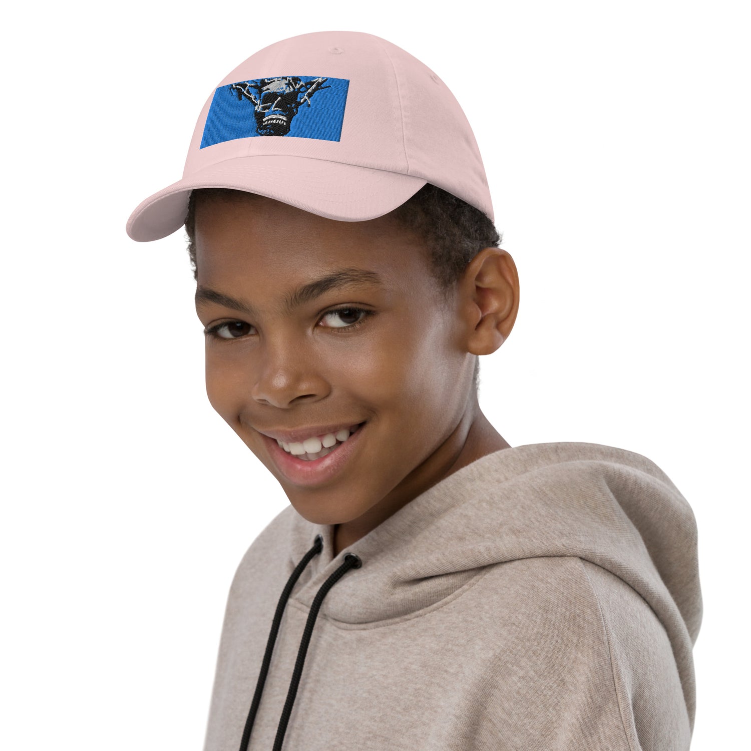 Skull Warrior Stare (Color) - Youth Baseball Cap - Fry1Productions