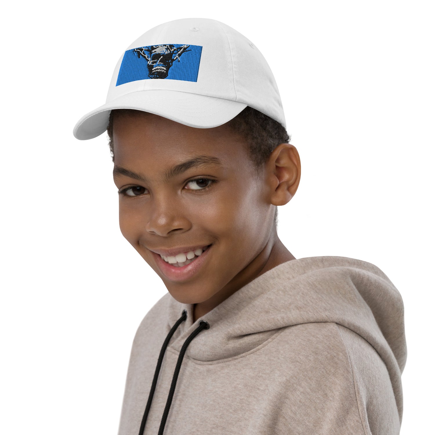 Skull Warrior Stare (Color) - Youth Baseball Cap - Fry1Productions